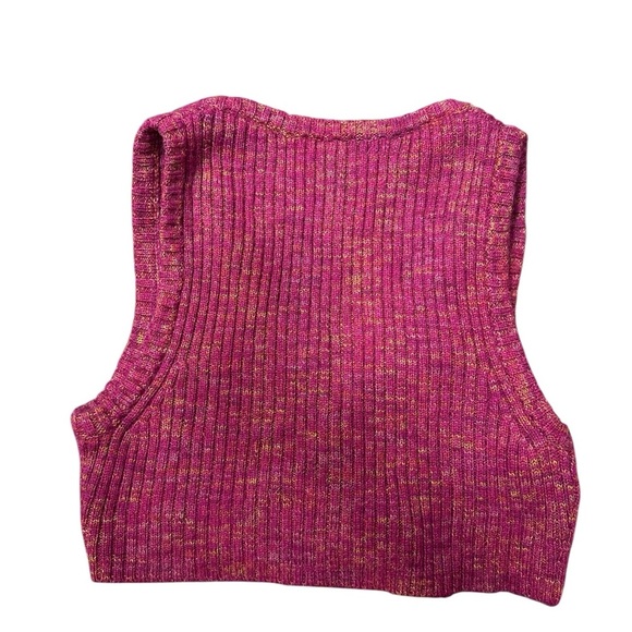 Free People Wool Blend Pink Knitted Button-Up Women's Top Small - Picture 4 of 4